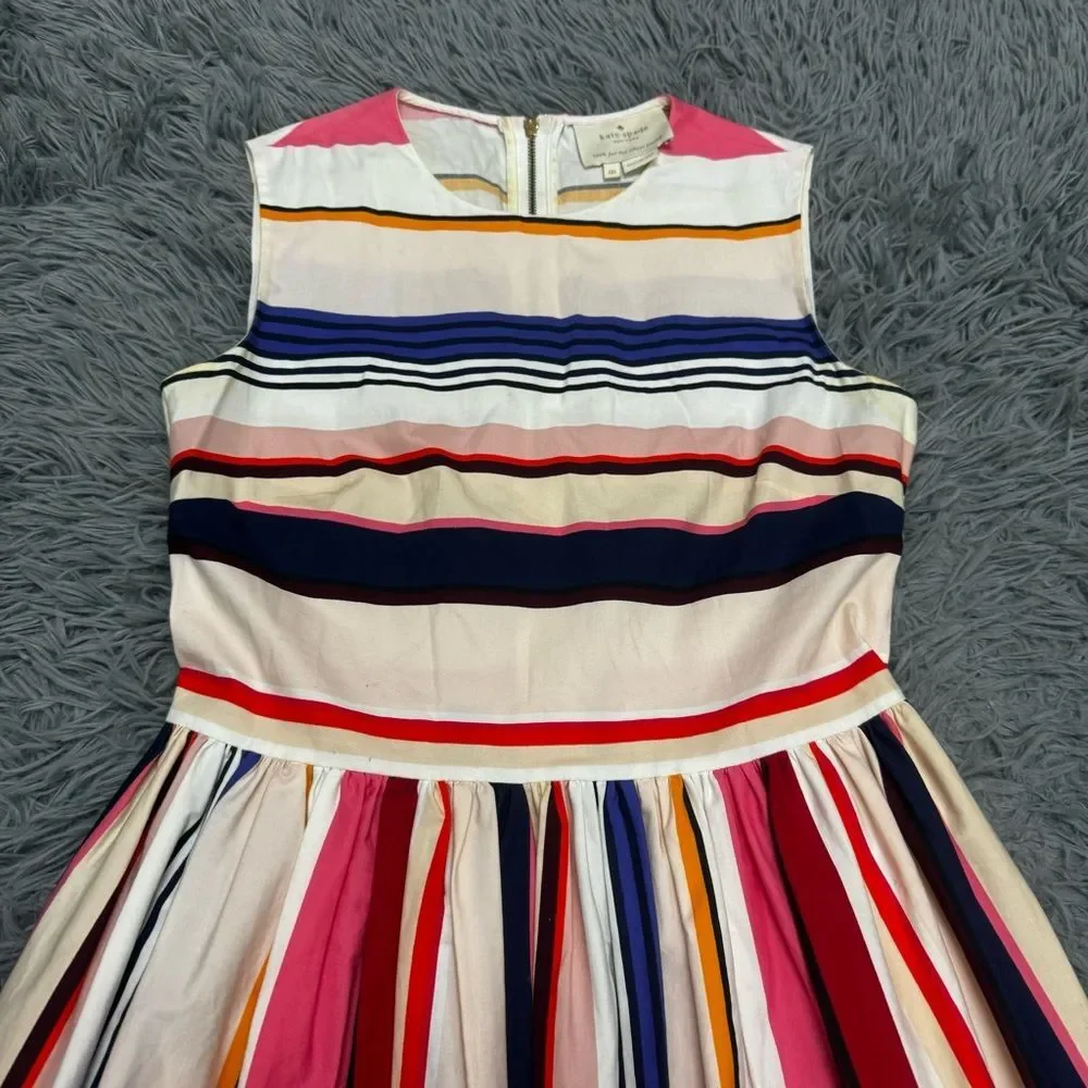 Kate Spade Striped Multicolor Sleeveless Dress Fit n Flare Size 00